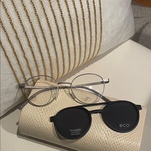 Eco Silver and Black Women's Glasses